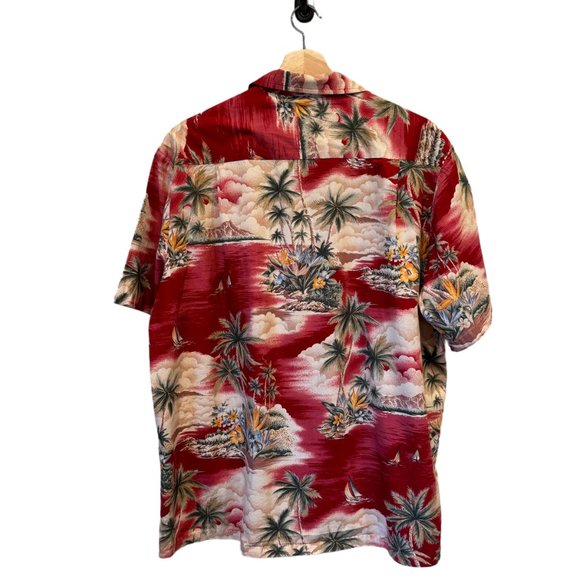 Vintage RJC Hawaiian Shirt Button Up Short Sleeve Magnum PI Palm Trees Floral - Picture 2 of 16